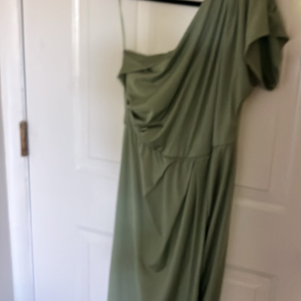 Olive Green BalticBorn one shoulder Midi dress